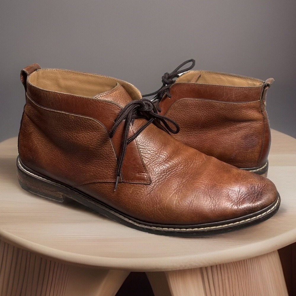 Cole Haan Chukka Men's 13 Brown Leather Goodyear Welt GYW Stacked Heel C24531